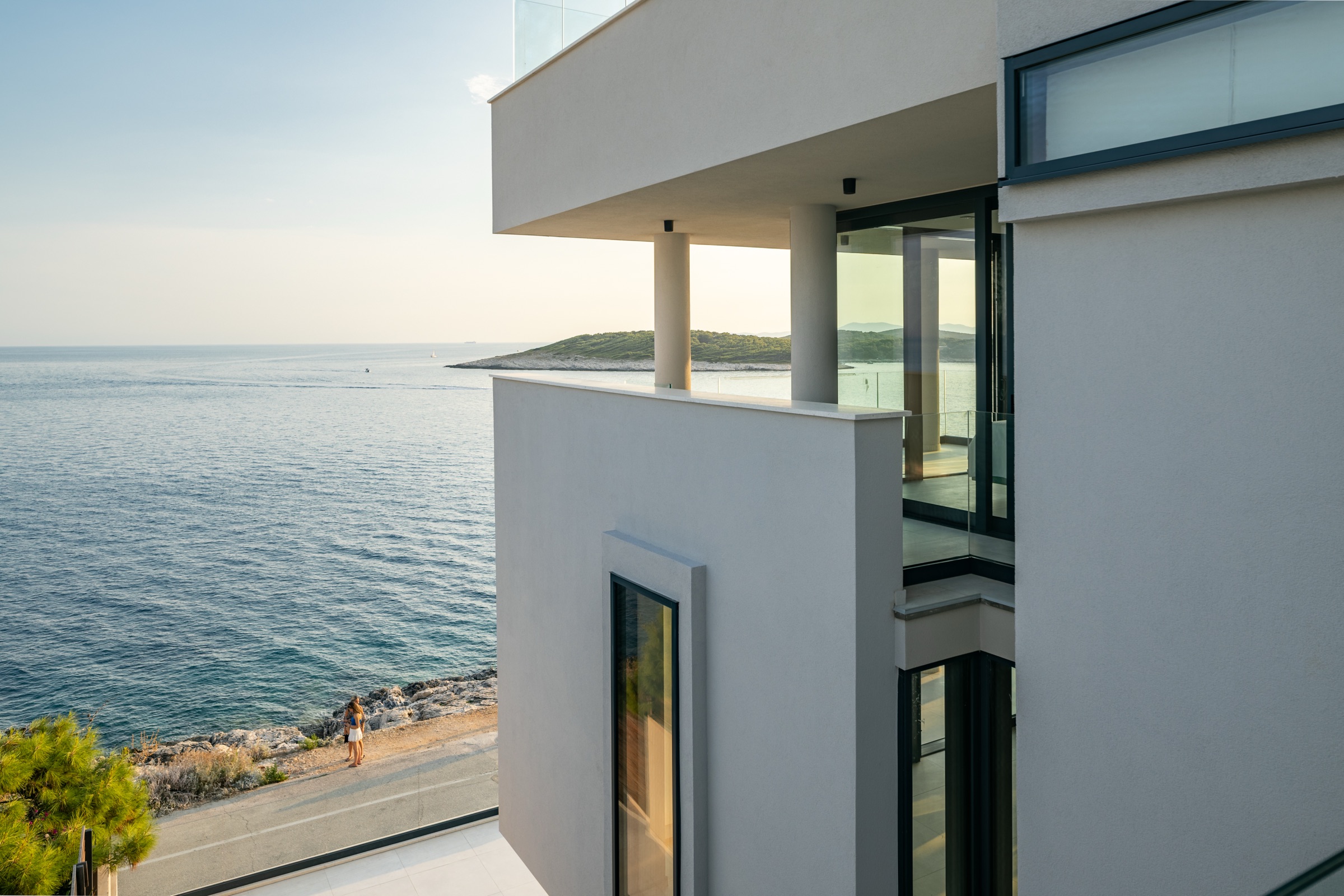 Villa Infinity facade above the Adriatic